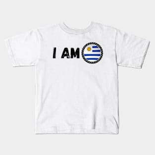 Uruguayan Heritage Uruguay Roots Family DNA Flag Design Kids T-Shirt